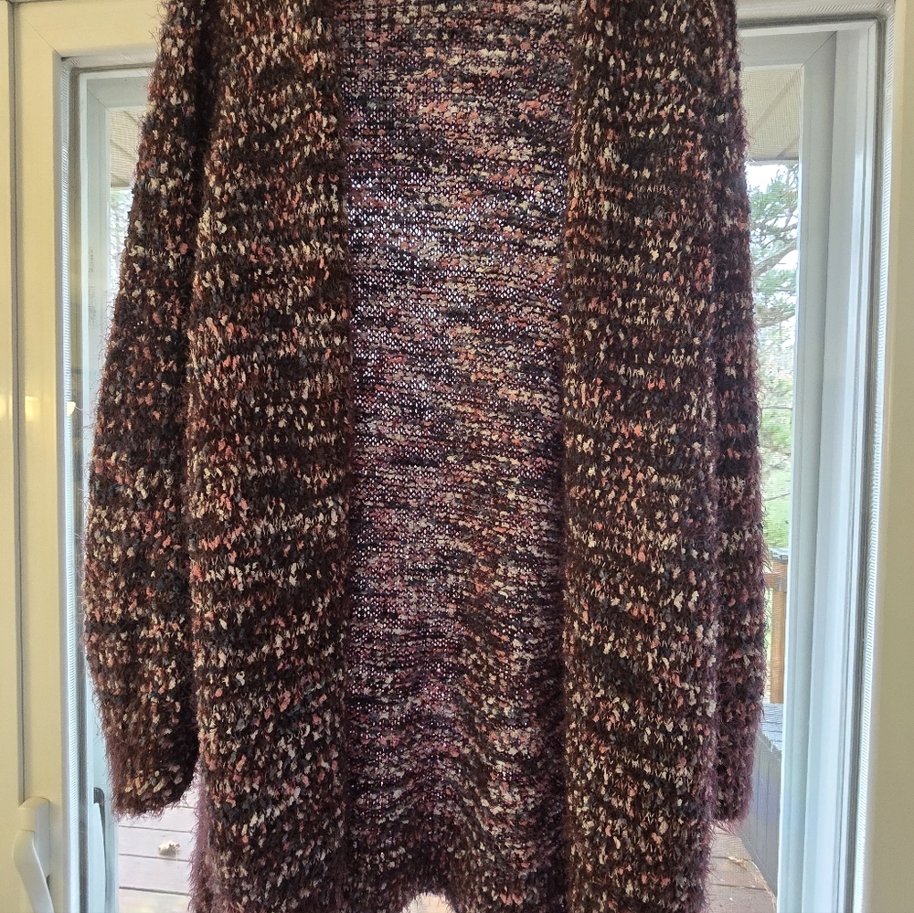 Lane Bryant Maroon Multicolor Cardigan Size 18 20